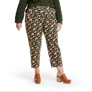 Rachel Comey Target Olive & Pink Animal Print High Rise Jean size 20W/22W